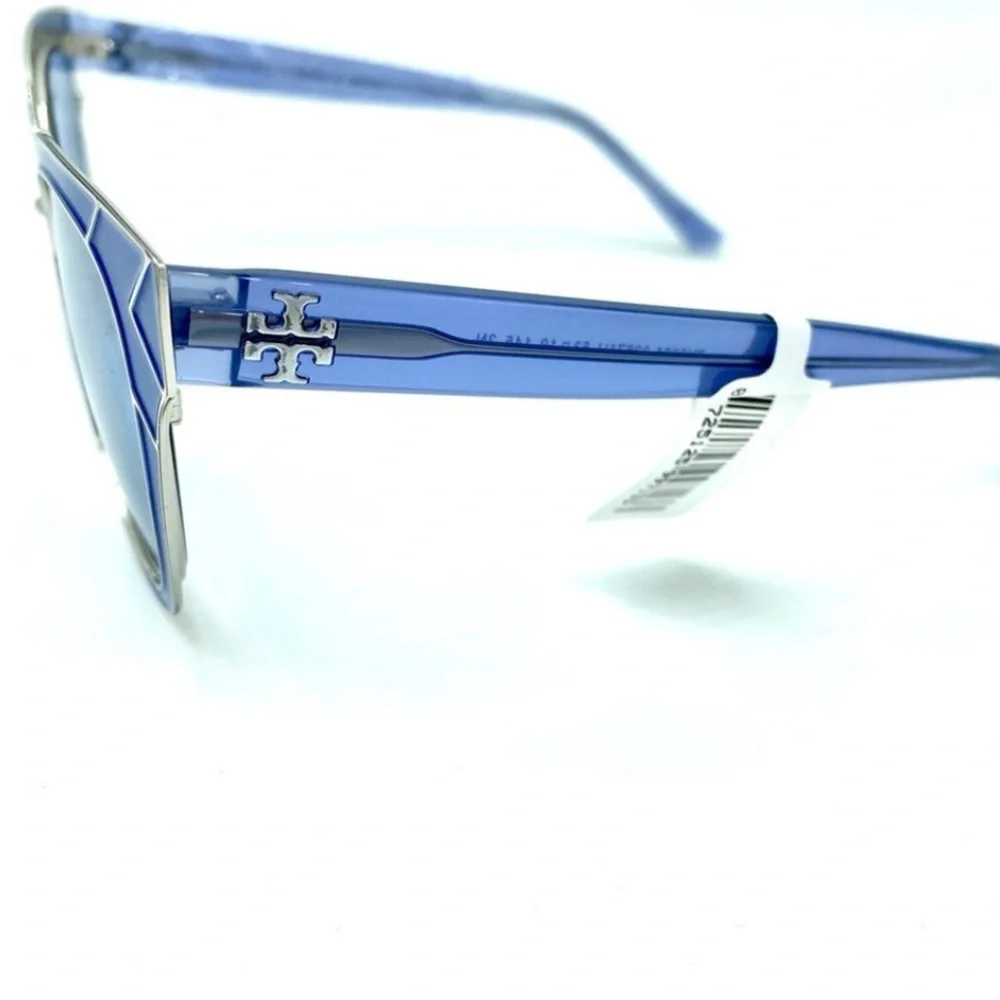 Tory Burch Cat Eye Sunglasses TY6061 Blue Deco NWT - Picture 6 of 11